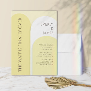  Modern Arch Wedding Invitation I Pastel Yellow