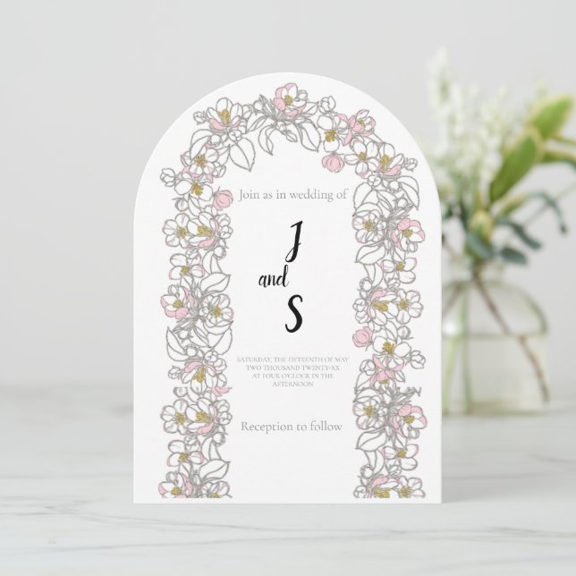Modern Arch Wedding Invitation | Stylish Aesthetic (Standing Front)