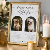Modern Arch Wedding Signature Cocktails Pet Photo 