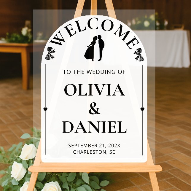 Modern Arch Wedding Welcome Layout Acrylic Sign (Creator Uploaded)