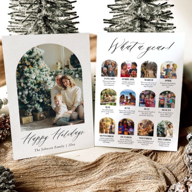 Modern Arch Year in Review Family Photo Christmas Holiday Card (Modern Arch Year in Review Family Photo Christmas Holiday Card)