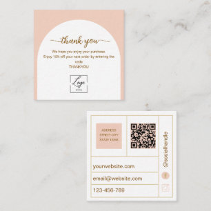 Modern Arched  Business Thank You Card Order Inser