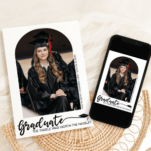 Modern Arched Photo Graduation Announcement