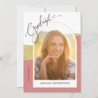 Modern Arched Photos Rose & Gold Graduation