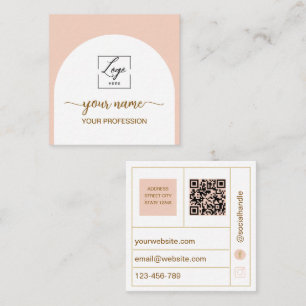 Modern Arched Qr Code Logo Business Card
