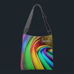 Modern Arched Rainbow Pride Monogram Crossbody Bag<br><div class="desc">This fun,  eye-catching crossbody bag will be the talk of your friends. It's designed with a beautiful,  3D arched rainbow. Add a name to personalise it. Makes a great gift! Created by Simply Farmhouse Press.</div>