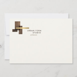 Modern Architect Logo Ivory Flat Notecard