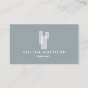 Modern Architectural Blocks Logo II White/Slate Business Card