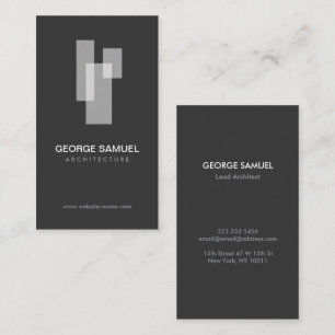 Modern Architectural Blocks Logo White/Gray Business Card