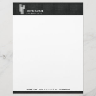 Modern Architectural Blocks Logo White/Gray Custom Letterhead