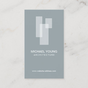 Modern Architectural Blocks Logo White/Slate Business Card