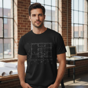 Modern Architectural Blueprint T-Shirt