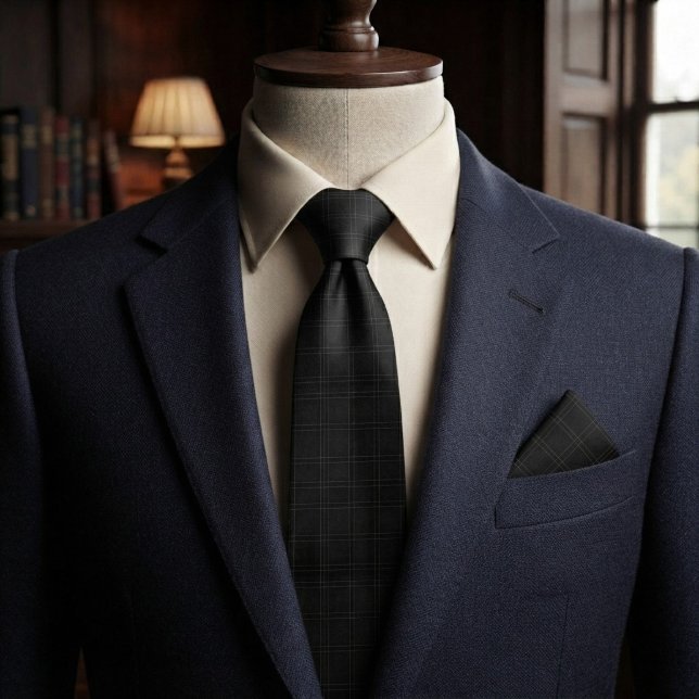 Modern Architectural Micro Grid Black Tie (Creator Uploaded)