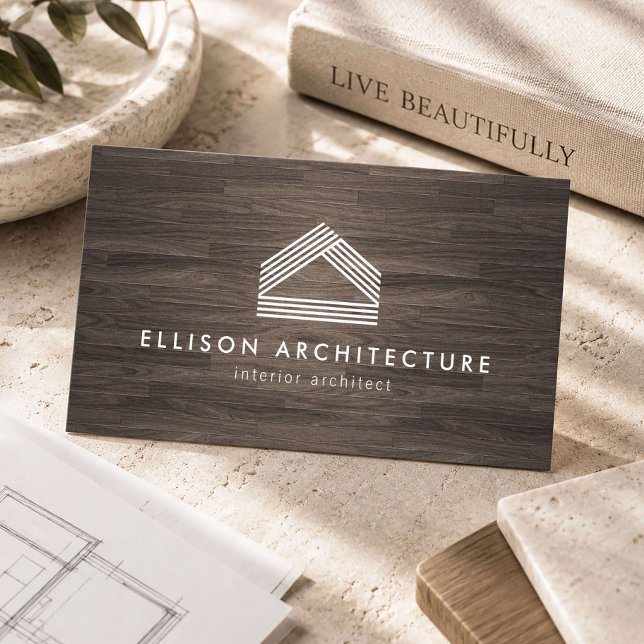Modern Architectural Woodgrain Business Card (Creator Uploaded)