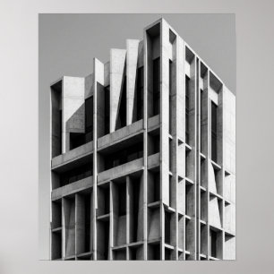 Modern Architecture Black and White Poster   Concr