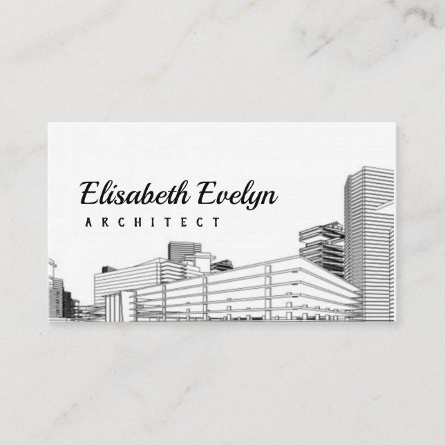 Modern architecture wireframe business card (Front)