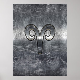 Modern Aries Zodiac Sign Grunge Distressed Style