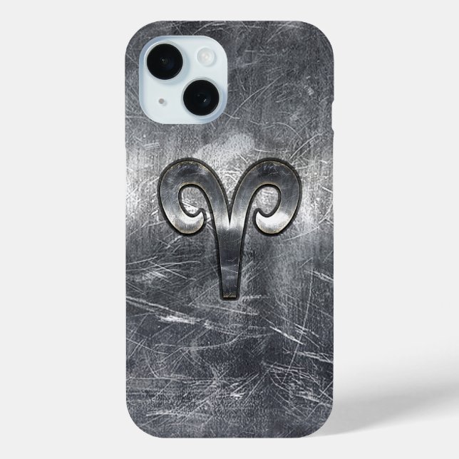 Modern Aries Zodiac Sign Grunge Distressed Style Case-Mate iPhone Case (Back)
