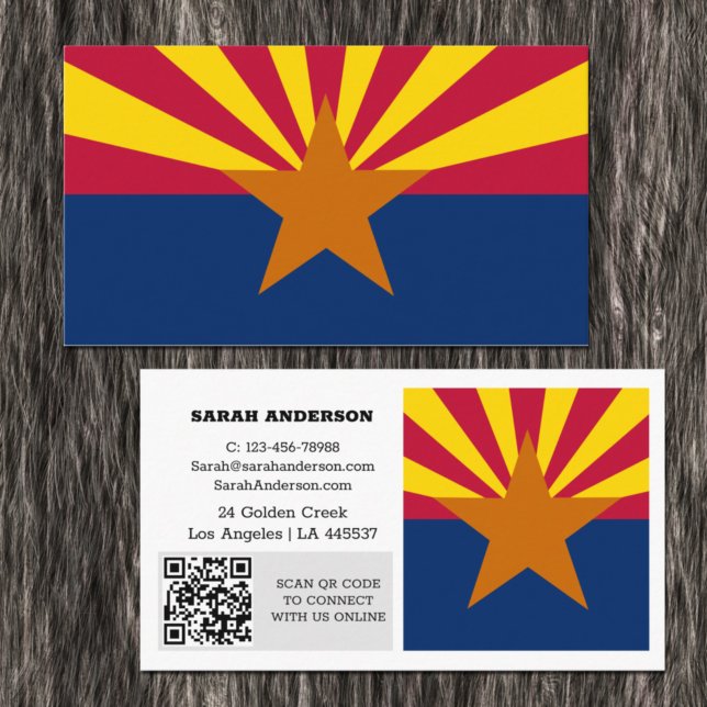 Modern Arizona Business Card, Arizona Flag / USA Business Card (Creator Uploaded)