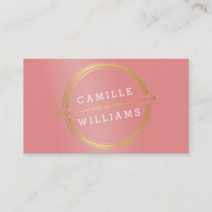 MODERN ARROW gold foil rustic hand drawn coral Business Card