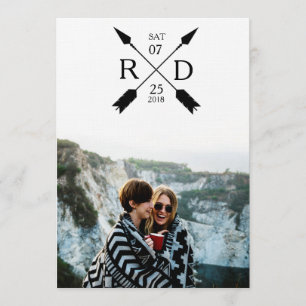Modern Arrow Save the Date Photo Wedding