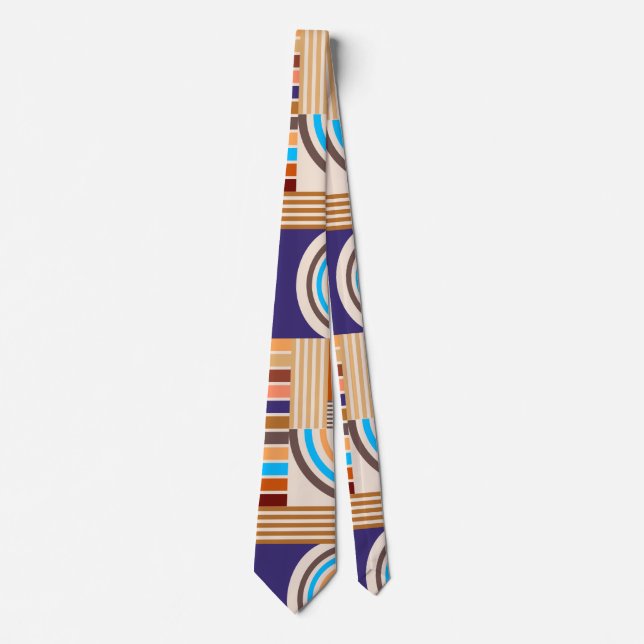 Modern Art Abstract Faux Bauhaus Pattern Tie (Front)