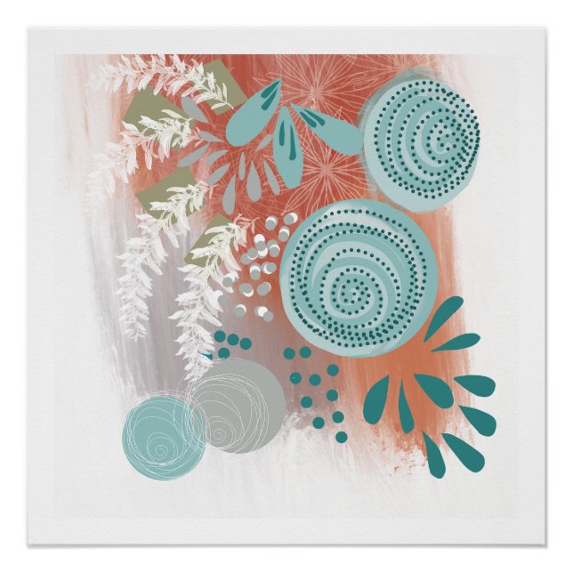 Modern Art Abstract Floral Poster Print (Front)