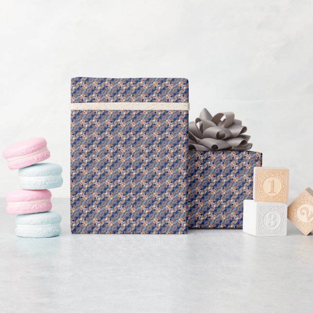Modern art abstract navy blue pattern   wrapping paper (Baby Shower)