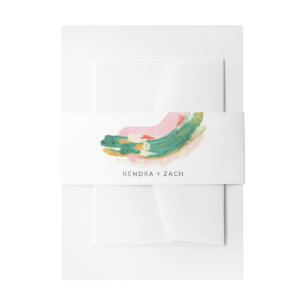 Modern Art Abstract Painted Strokes Wedding Invitation Belly Band