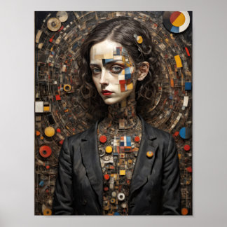 Modern art Avant Garde style woman abstract Poster