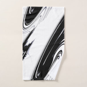 Modern Art Black and White Hand Towel