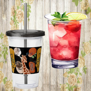 Modern Art Boho Bohemian Animals Giraffe Abstract  Acrylic Tumbler