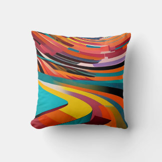 Modern Art Bright Bold Colourful Abstract Pattern Cushion