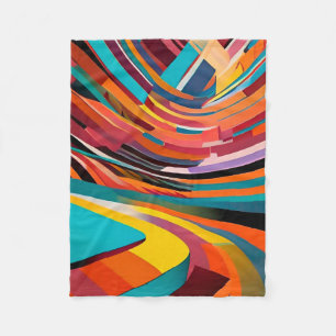 Modern Art Bright Bold Colourful Abstract Pattern Fleece Blanket