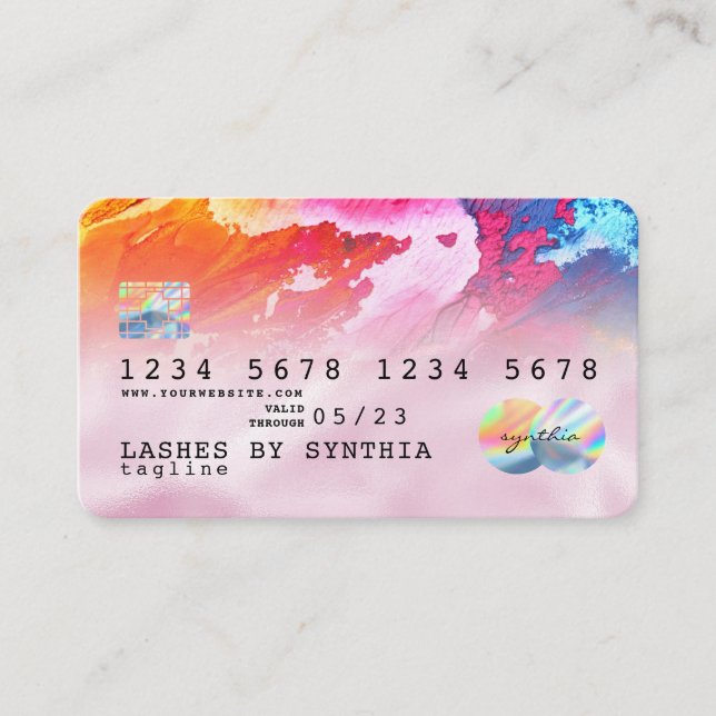 modern art brush stroke Credit Card (Front)