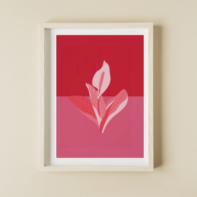 Modern Art Calla Lily Red Pink Poster (Creator Uploaded)