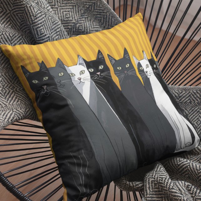 Modern Art Cats Halloween Home Decor  Cushion (Creator Uploaded)