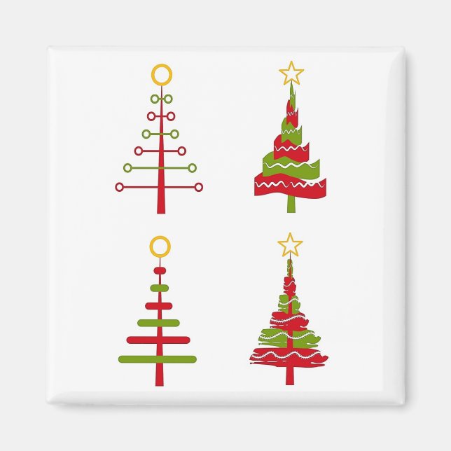 Modern Art Christmas Trees Magnet (Front)