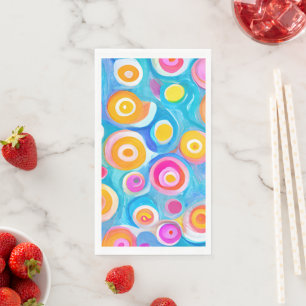 Modern Art Circles Colourful Artisan Fun Napkin