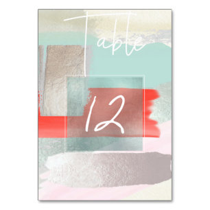 Modern Art, Colour Block Table Nos. Coral Seafoam Number