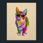 Modern art cool pop art kitty cat<br><div class="desc">A cute pop art  colourful design of a cool cat with sunglasses. Funky modern art for cat lovers everywhere.</div>