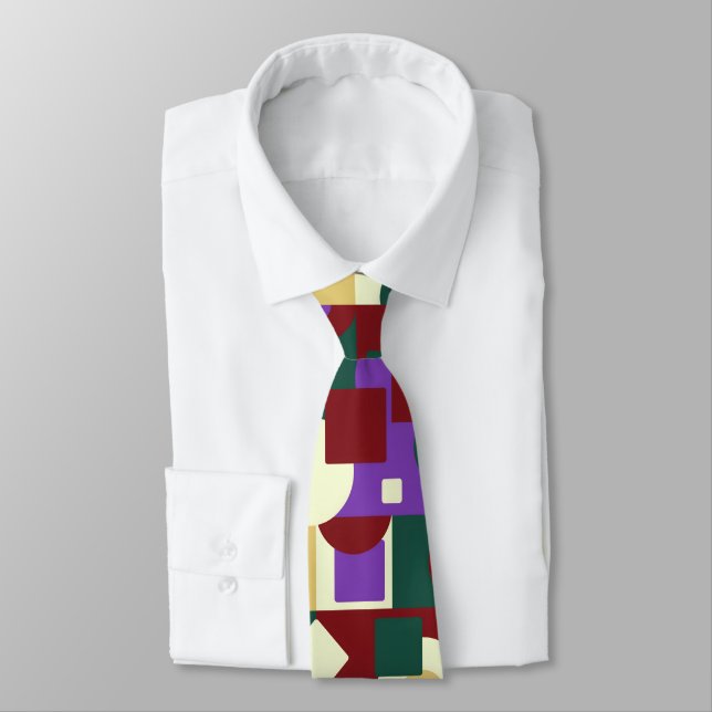 Modern Art Cubism Professional Business Formal Tie (Tied)