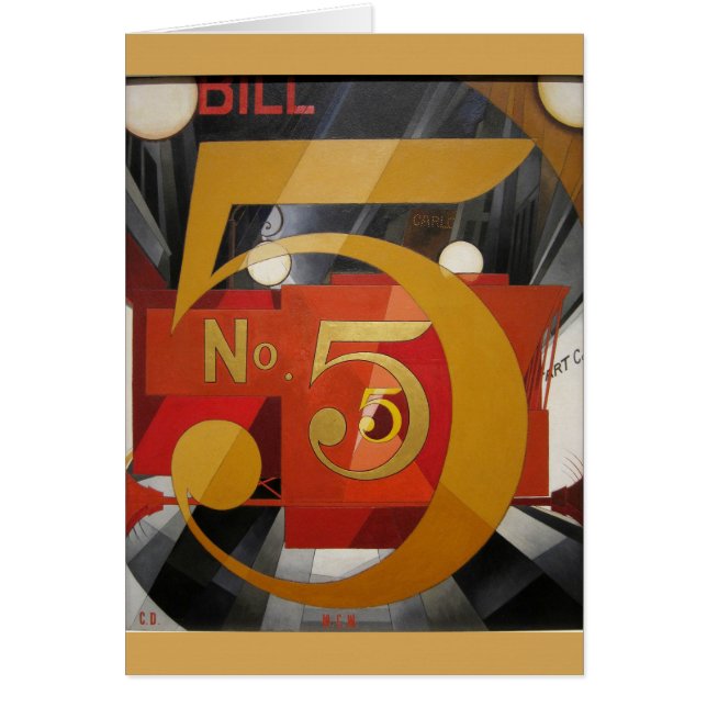 Modern Art Cubist Demuth Figure 5 in Gold (Front)