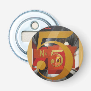 Modern Art Cubist Demuth Figure 5 in Gold Bottle Opener
