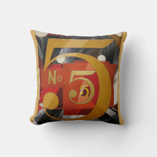 Modern Art Cubist Demuth Figure 5 in Gold Cushion