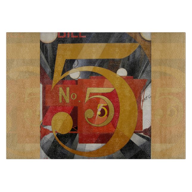 Modern Art Cubist Demuth Figure 5 in Gold Cutting Board (Front)