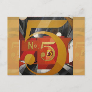Modern Art Cubist Demuth Figure 5 in Gold Postcard