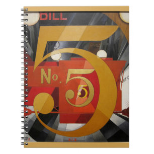 Modern Art Cubist Demuth Figure 5 in Gold Spiral Notebook