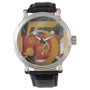 Modern Art Cubist Demuth Figure 5 in Gold Watch