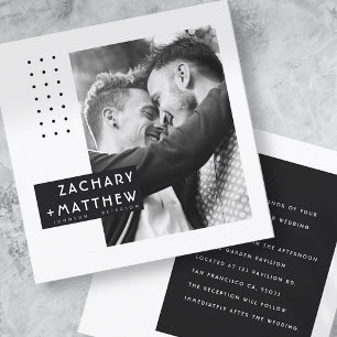 Modern Art Custom Photo Wedding Invitation